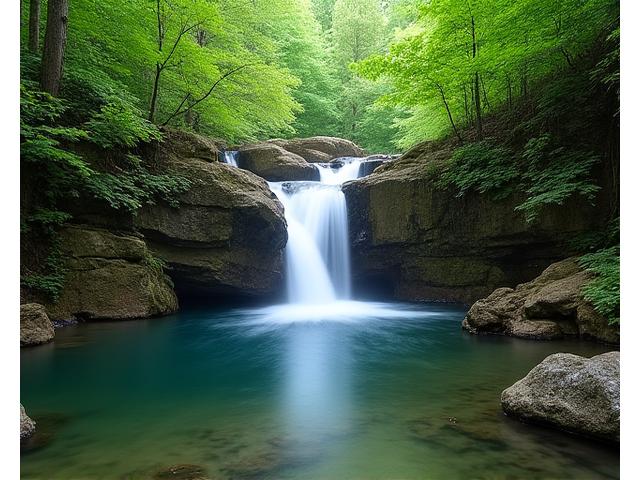 A serene hidden waterfall in a lush forest, representing an off-the-beaten-path travel destination within Ontario, Canada.